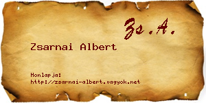 Zsarnai Albert névjegykártya