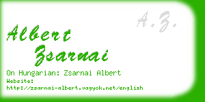 albert zsarnai business card